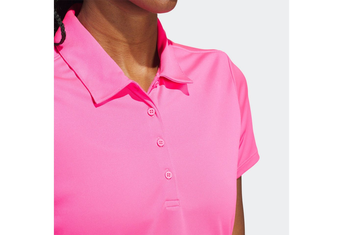 adidas Performance Poloshirt SOLID PERFORMANCE SLEEVE FÜR DAMEN mit Druckknopfverschluss, aus Polyester, leichtes Pikeematerial – Bild 5 von 5