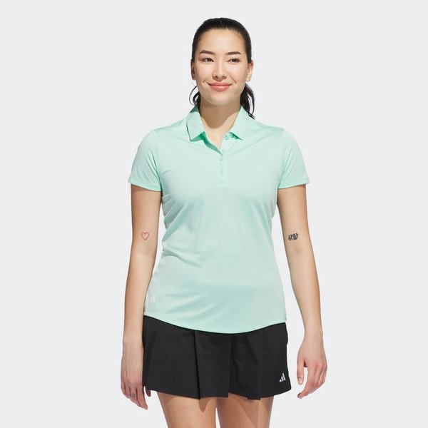 adidas Performance Poloshirt SOLID PERFORMANCE SLEEVE FÜR DAMEN mit Druckknopfverschluss, aus Polyester, leichtes Pikeematerial