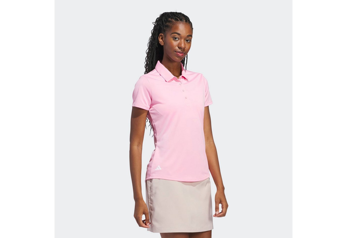 adidas Performance Poloshirt SOLID PERFORMANCE SLEEVE FÜR DAMEN mit Druckknopfverschluss, aus Polyester, leichtes Pikeematerial – Bild 2 von 5