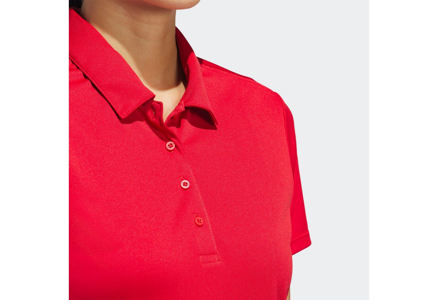 adidas Performance Poloshirt SOLID PERFORMANCE SLEEVE FÜR DAMEN mit Druckknopfverschluss, aus Polyester, leichtes Pikeematerial – Bild 4 von 5
