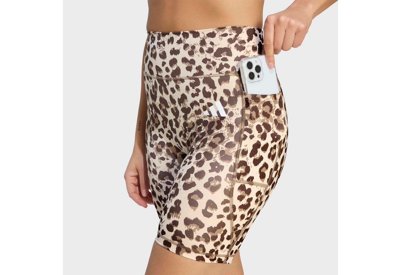 adidas Performance Shorts OPTIME ESSENTIALS WORKOUT LEGGINGS, KURZ, LEOPARDENPRINT – Bild 3 von 5
