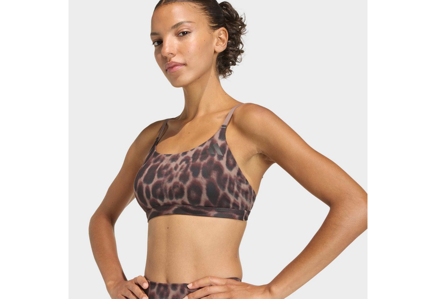 adidas Performance Sport-BH OPTIME ESSENTIALS WORKOUT LEOPARD BH, LEICHT STÜTZEND – Bild 3 von 5