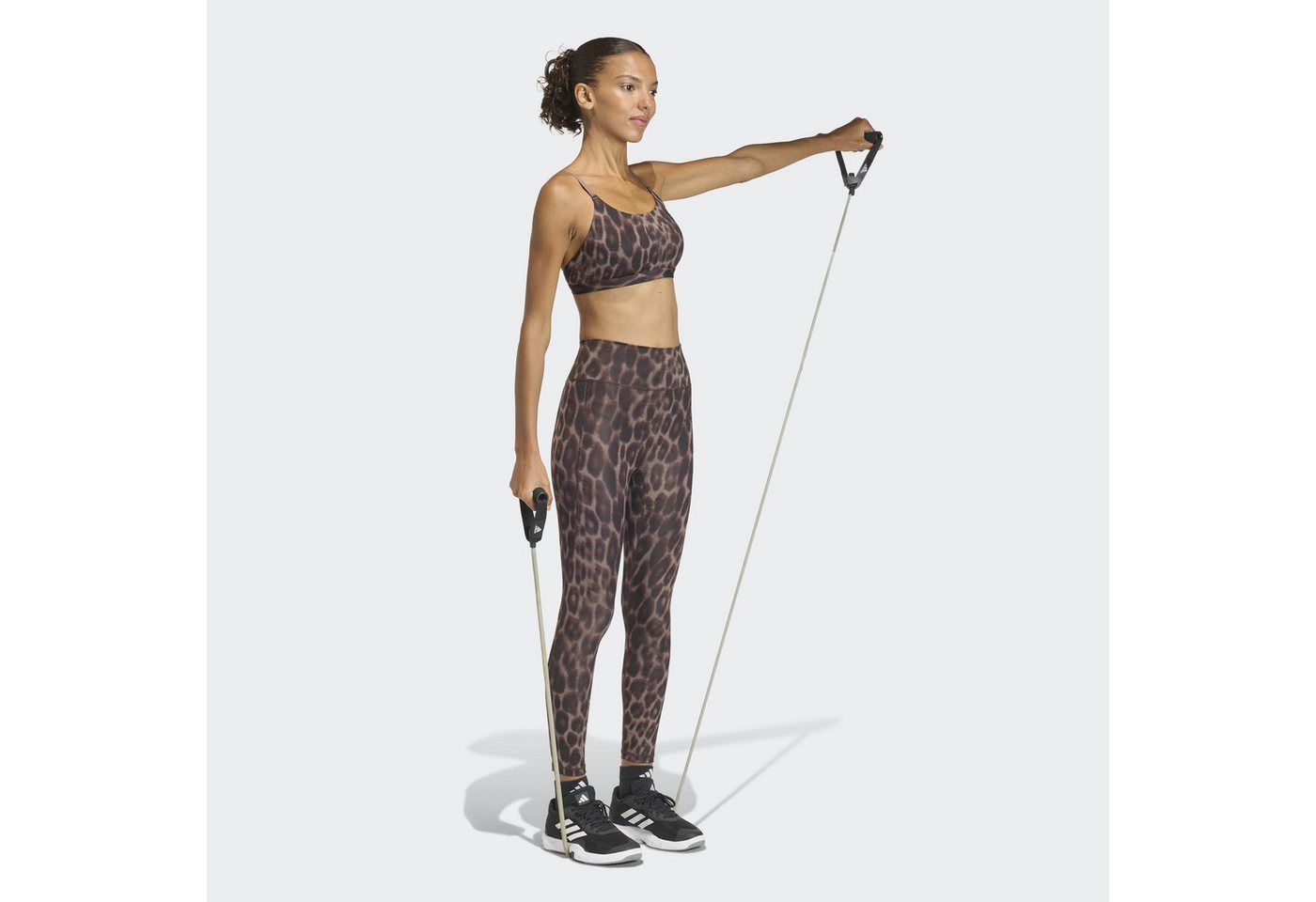 adidas Performance Sport-BH OPTIME ESSENTIALS WORKOUT LEOPARD BH, LEICHT STÜTZEND – Bild 5 von 5