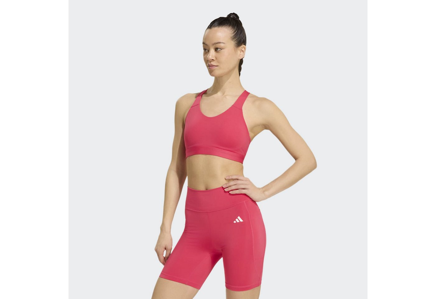 adidas Performance Sport-BH OPTIME ESSENTIALS WORKOUT BH MIT STARKEM HALT – Bild 3 von 5