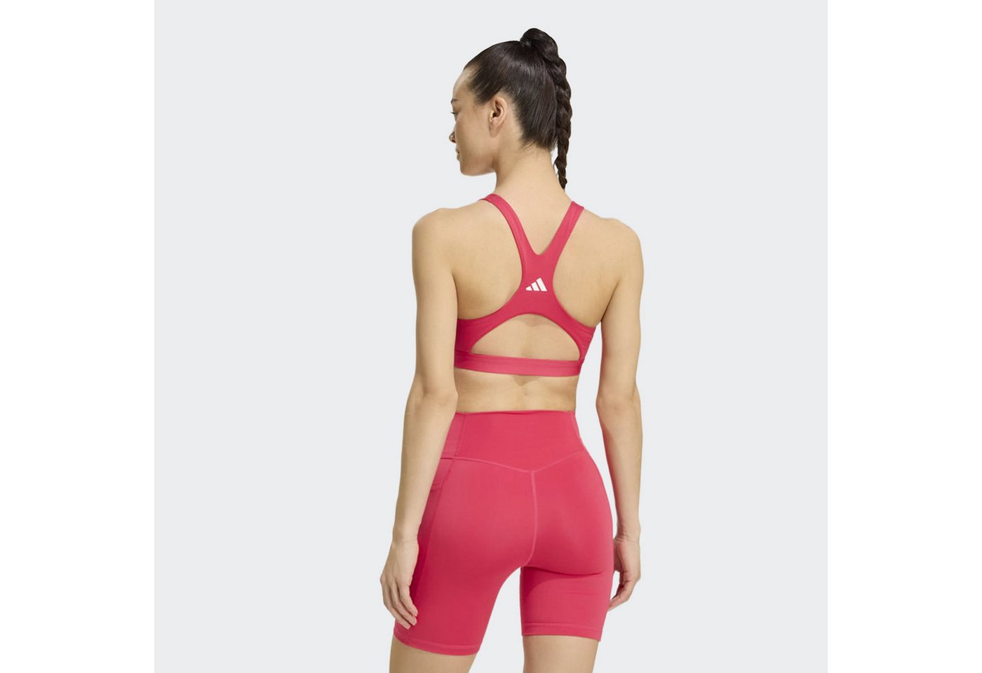 adidas Performance Sport-BH OPTIME ESSENTIALS WORKOUT BH MIT STARKEM HALT – Bild 4 von 5