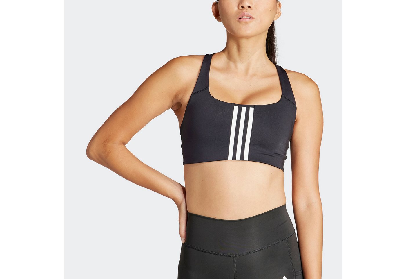 adidas Performance Sport-BH POWERIMPACT TRAINING MEDIUM-SUPPORT 3-STREIFEN – Bild 2 von 5
