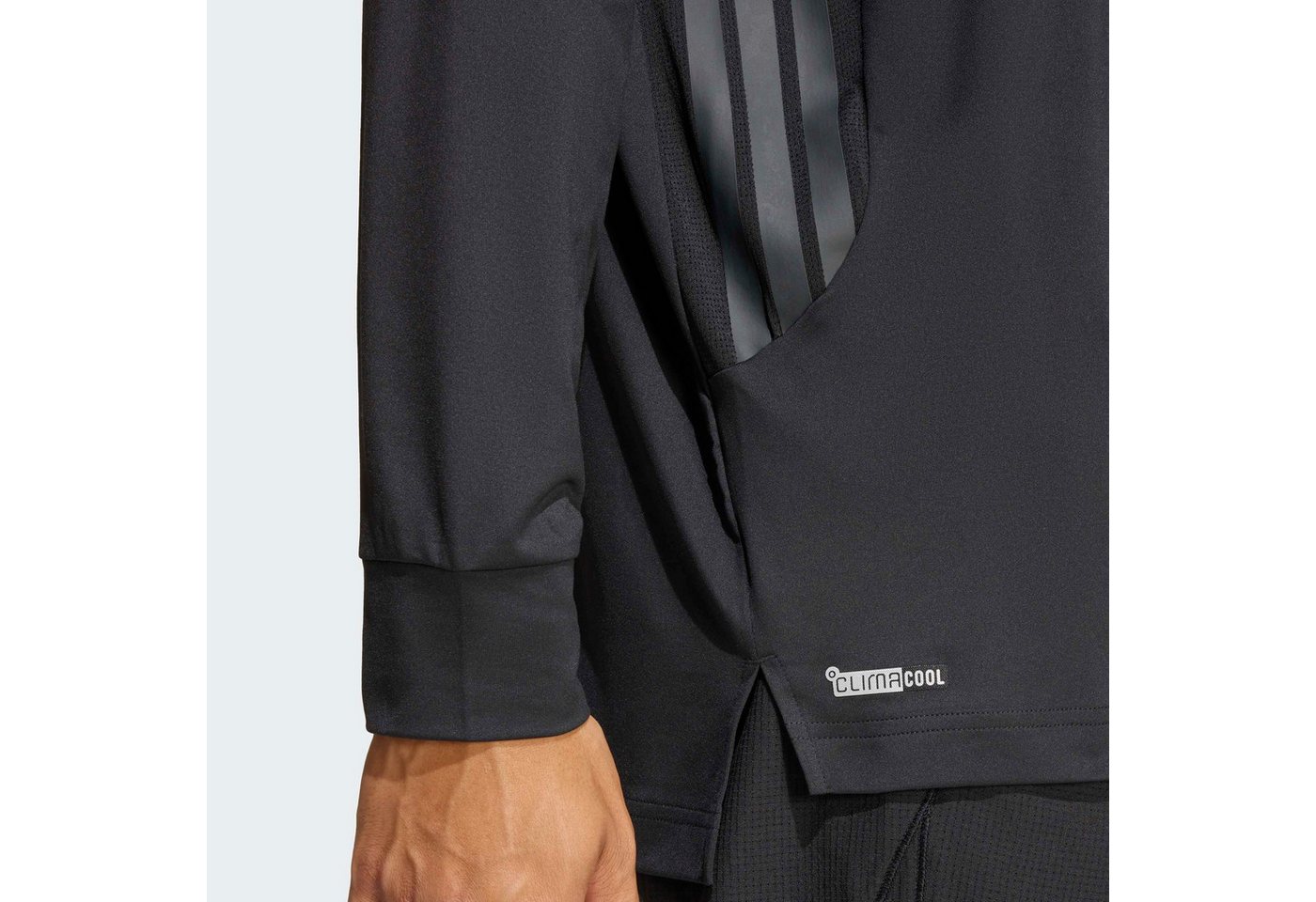 adidas Performance Sweatshirt TECH ESSENTIALS WORKOUT 1/4 ZIP mit Rundhalsausschnitt, ohne Verschluss, aus Polyester und Elasthan – Bild 3 von 5