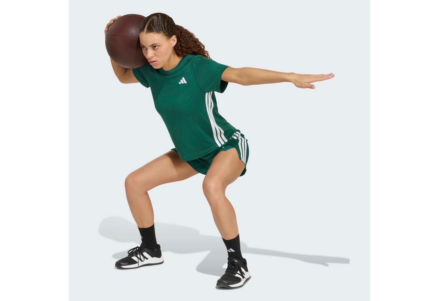 adidas Performance T-Shirt TRAIN ESSENTIALS 3-STREIFEN WORKOUT sportlicher Stil, für Sport, Alltag und Freizeit – Bild 5 von 5