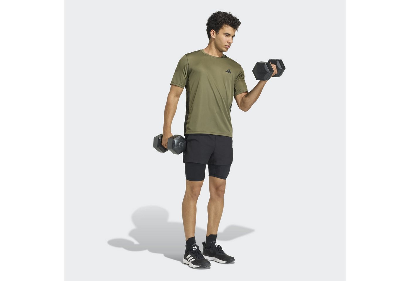 adidas Performance T-Shirt WORKOUT ESSENTIALS BASE 3-STREIFEN – Bild 5 von 5