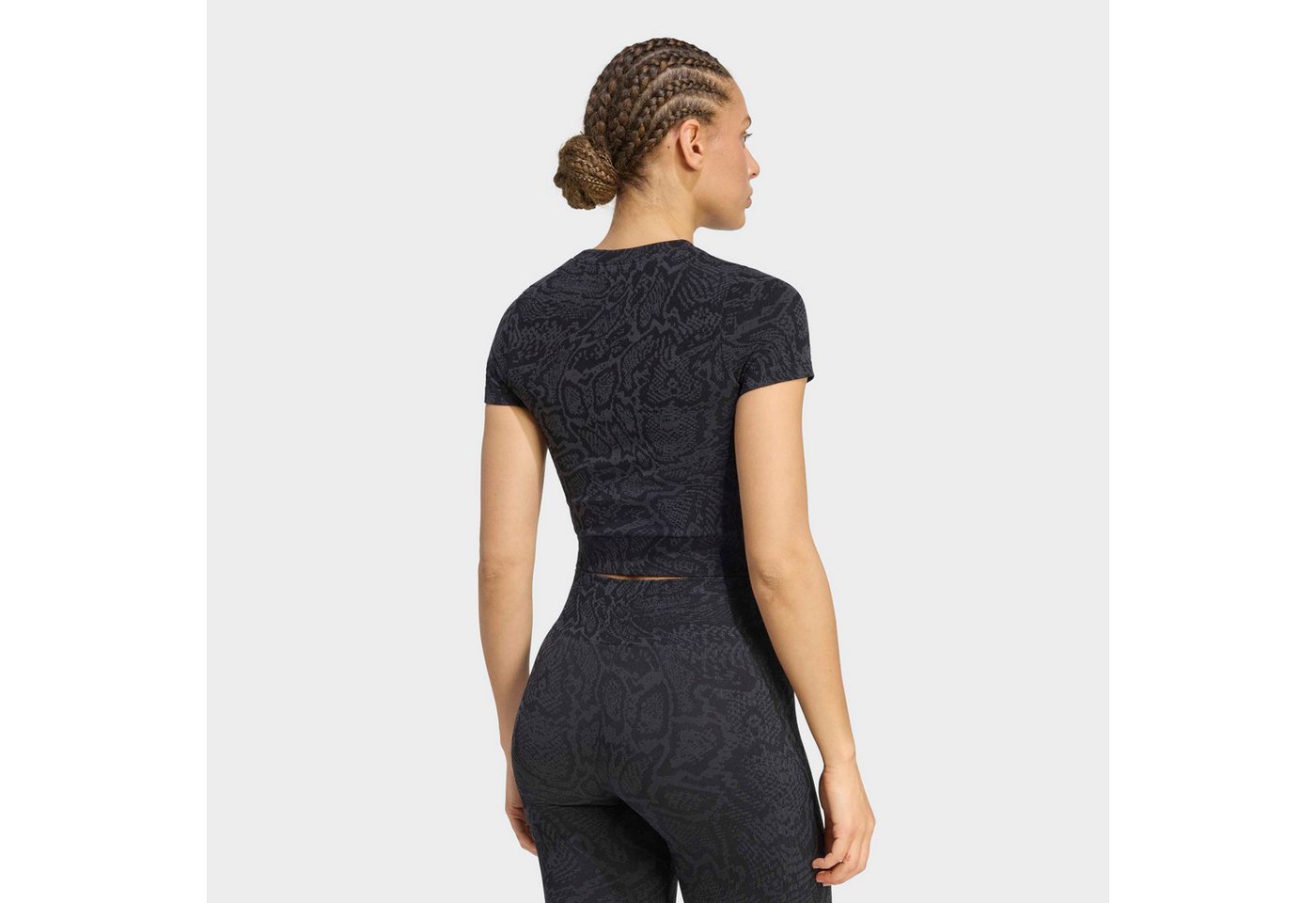 adidas Performance T-Shirt WORKOUT ESSENTIALS KNIT SNAKE mit nahtloser Knit-Konstruktion, körperkonturierende Linien – Bild 2 von 5