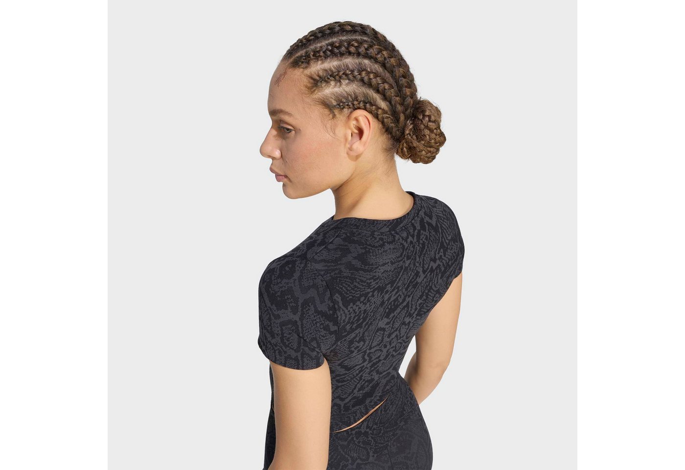 adidas Performance T-Shirt WORKOUT ESSENTIALS KNIT SNAKE mit nahtloser Knit-Konstruktion, körperkonturierende Linien – Bild 3 von 5