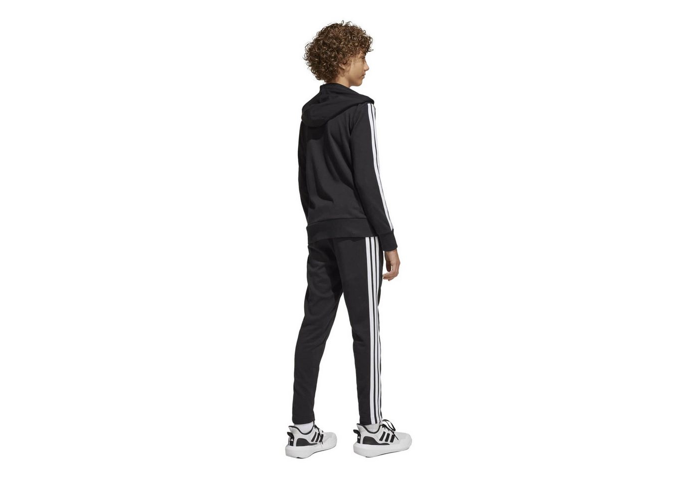 adidas Performance Trainingsanzug Seasonal Essentials Tiberio 3-Streifen schwarz/weiss/rot Jungen – Bild 5 von 5