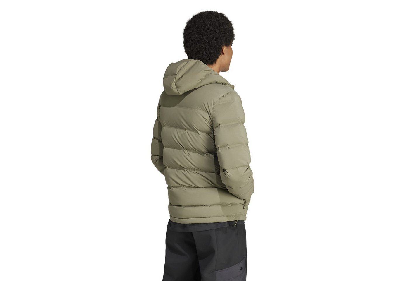 adidas Performance Winterjacke Winter-Daunenjacke Helionic Stretch Hooded (wasserabweisend) olivegrün – Bild 3 von 5