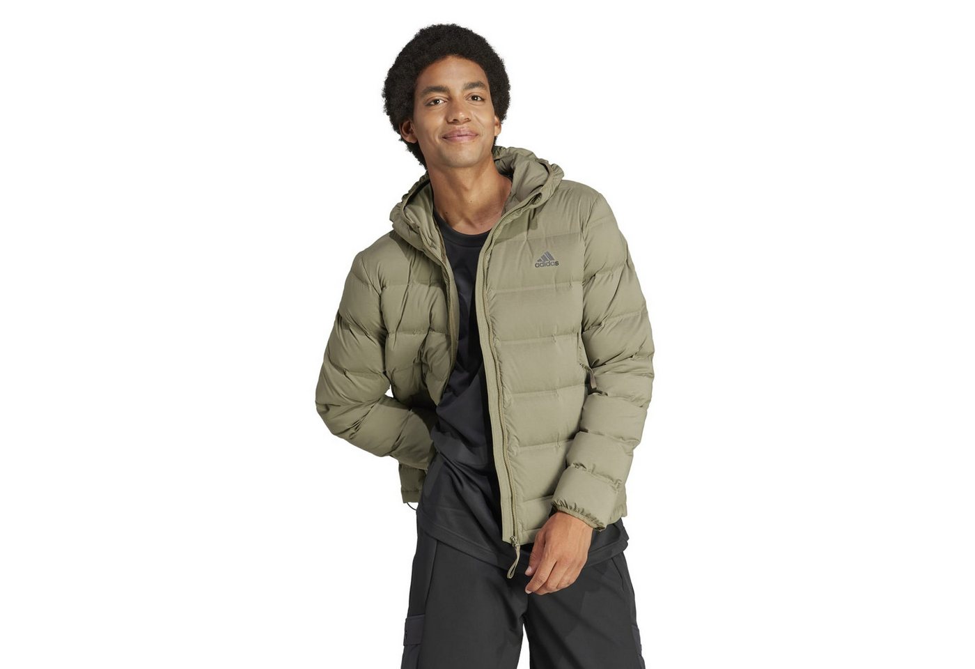 adidas Performance Winterjacke Winter-Daunenjacke Helionic Stretch Hooded (wasserabweisend) olivegrün – Bild 5 von 5
