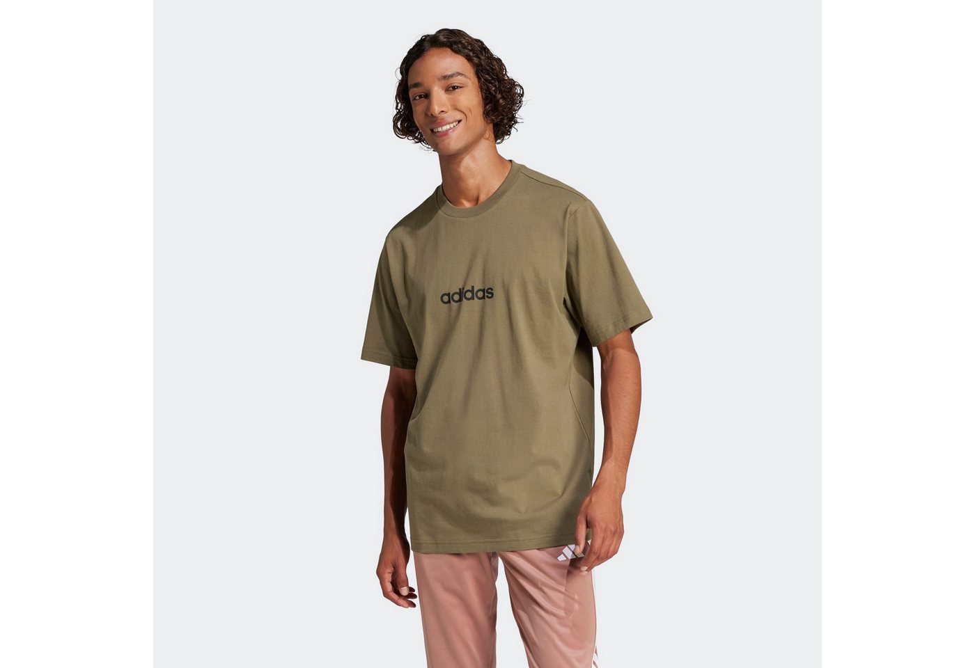 adidas Sportswear T-Shirt ESSENTIALS LINEAR SINGLE JERSEY überschnittene Schultern, Kurzarmdesign, aus Baumwolljersey – Bild 2 von 5