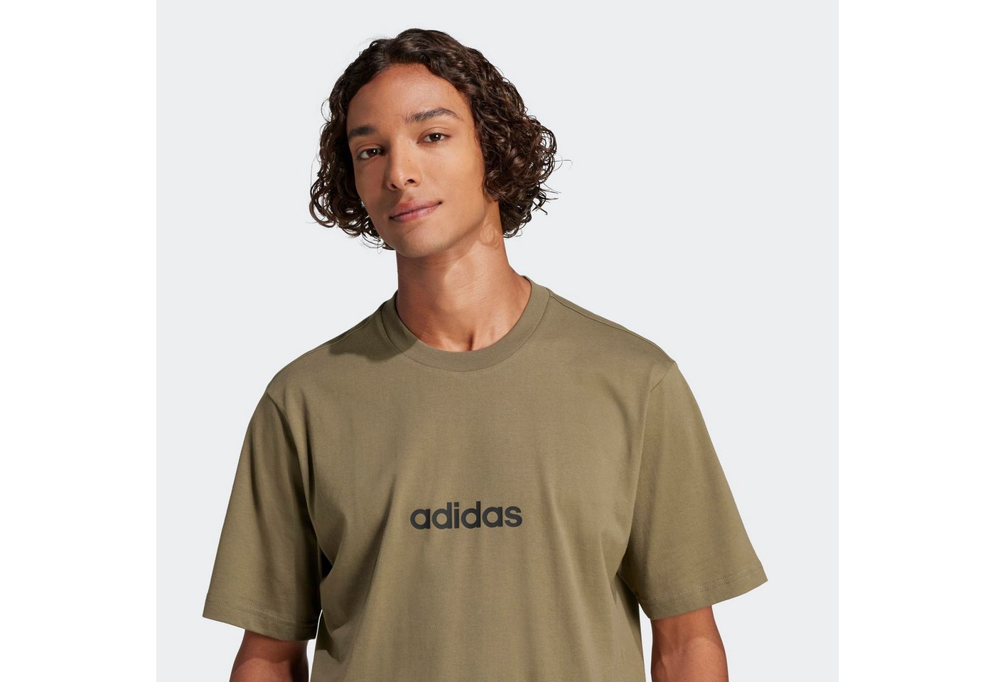 adidas Sportswear T-Shirt ESSENTIALS LINEAR SINGLE JERSEY überschnittene Schultern, Kurzarmdesign, aus Baumwolljersey – Bild 4 von 5