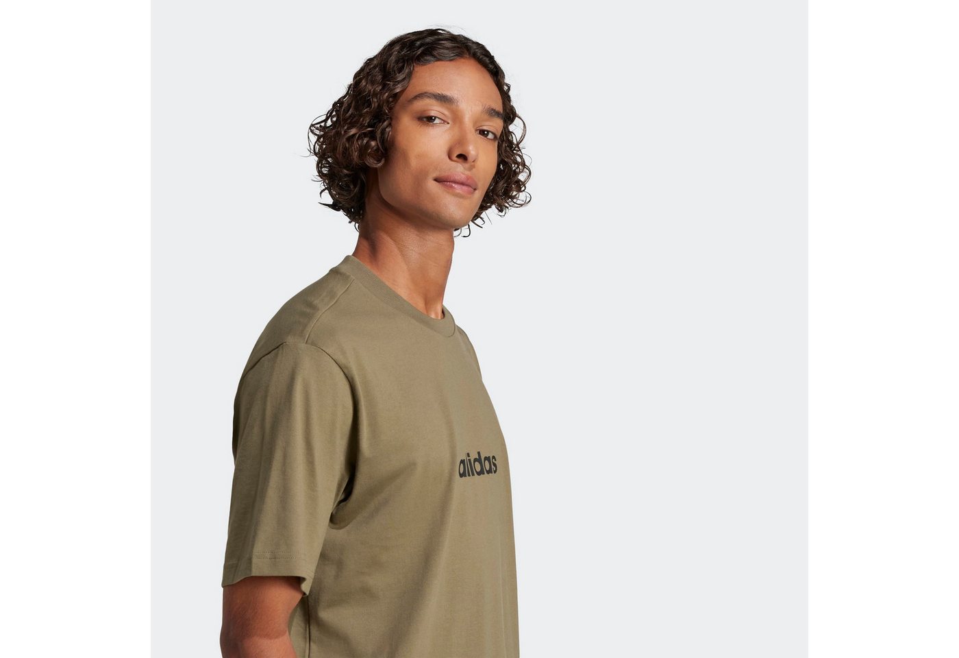adidas Sportswear T-Shirt ESSENTIALS LINEAR SINGLE JERSEY überschnittene Schultern, Kurzarmdesign, aus Baumwolljersey – Bild 5 von 5