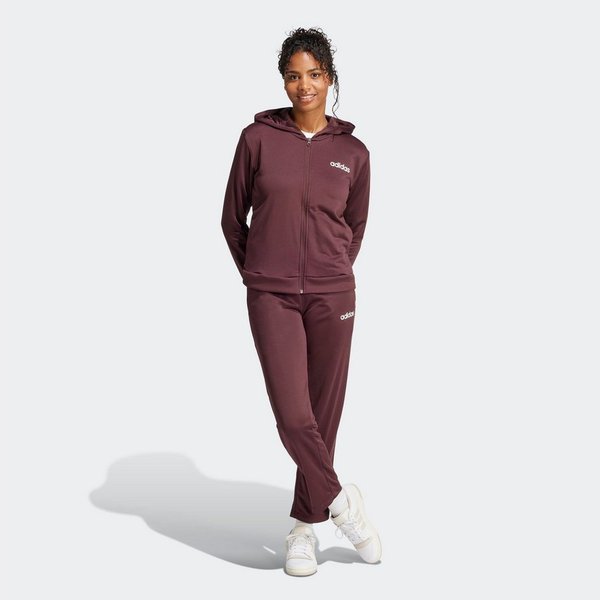 adidas Sportswear Trainingsanzug ESSENTIALS LINEAR (2-tlg), zweiteiliges Set, für Laufen, aus Polyester, mit Rippbündchen