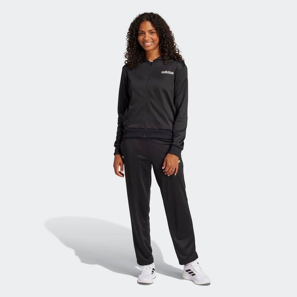 adidas Sportswear Trainingsanzug ESSENTIALS LINEAR (2-tlg), zweiteiliges Set, für Laufen, aus Polyester, mit Rippbündchen