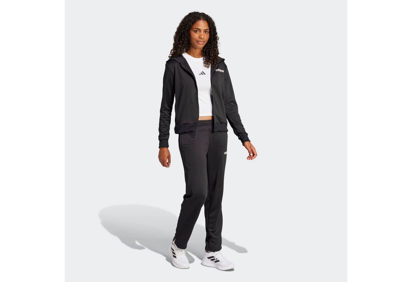 adidas Sportswear Trainingsanzug ESSENTIALS LINEAR (2-tlg), zweiteiliges Set, für Laufen, aus Polyester, mit Rippbündchen – Bild 2 von 5