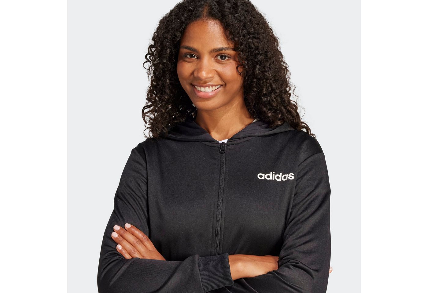 adidas Sportswear Trainingsanzug ESSENTIALS LINEAR (2-tlg), zweiteiliges Set, für Laufen, aus Polyester, mit Rippbündchen – Bild 5 von 5