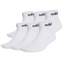 ADIDAS adidas Unisex Quarter Socken, 6er Pack - Linear Cushioned Ankle, Logo, gepolstert, einfarbig, Größe 40-42 in Weiß