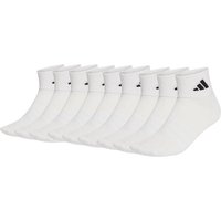 ADIDAS adidas Unisex Quarter Socken, 9er Pack - Thin & Light Sportswear Ankle Socks, Logo, einfarbig, Größe 40-42 in Weiß