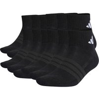 ADIDAS adidas Unisex Quarter Socken, 12er Pack - Cushioned Essentials Ankle Socks, Logo, gepolstert, einfarbig, Größe 40-42 in Schwarz