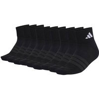 ADIDAS adidas Unisex Quarter Socken, 9er Pack - Cushioned Sportswear Ankle Socks, Logo, gepolstert, einfarbig, Größe 37-39 in Schwarz