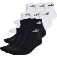 ADIDAS adidas Unisex Quarter Socken, 12er Pack - Linear Cushioned Ankle, Logo, gepolstert, einfarbig, Größe 40-42 in Schwarz