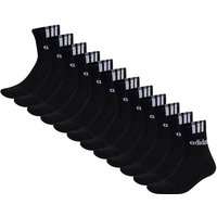 ADIDAS adidas Unisex Quarter Socken, 12er Pack - Cushioned 3S Linear, Logo, einfarbig, Größe 37-39 in Schwarz