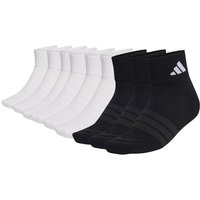 ADIDAS adidas Unisex Quarter Socken, 9er Pack - Cushioned Sportswear Ankle Socks, Logo, gepolstert, einfarbig, Größe 40-42 in Schwarz