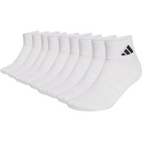 ADIDAS adidas Unisex Quarter Socken, 9er Pack - Cushioned Sportswear Ankle Socks, Logo, gepolstert, einfarbig, Größe 40-42 in Weiß