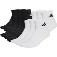 ADIDAS adidas Unisex Quarter Socken, 12er Pack - Cushioned Essentials Ankle Socks, Logo, gepolstert, einfarbig, Größe 43-45 in Weiß