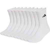 ADIDAS adidas Unisex Socken, 9er Pack - Cushioned Sportswear Crew Socks, Logo, gepolstert, einfarbig, Größe 37-39 in Weiß