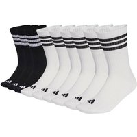 ADIDAS adidas Unisex Socken, 9er Pack - 3-Stripes Cushioned Sportswear Crew Socks, Logo, Streifen, gepolstert, Größe 40-42 in Schwarz