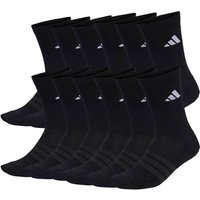 ADIDAS adidas Unisex Socken, 12er Pack - Cushioned Crew Socks, Logo, gepolstert, einfarbig, Größe 40-42 in Schwarz
