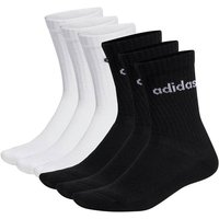 ADIDAS adidas Unisex Socken, 6er Pack - Linear Crew Cushioned, Logo, gepolstert, einfarbig, Größe 46-48 in Schwarz