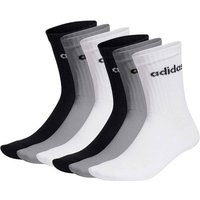 ADIDAS adidas Unisex Socken, 6er Pack - Linear Crew Cushioned, Logo, gepolstert, einfarbig, Größe 40-42 in Schwarz