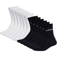 ADIDAS adidas Unisex Socken, 12er Pack - Linear Crew Cushioned, Logo, gepolstert, einfarbig, Größe 46-48 in Schwarz