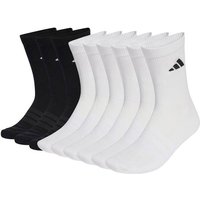 ADIDAS adidas Unisex Socken, 9er Pack - Cushioned Sportswear Crew Socks, Logo, gepolstert, einfarbig, Größe 37-39 in Schwarz