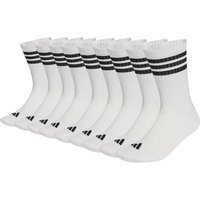 ADIDAS adidas Unisex Socken, 9er Pack - 3-Stripes Cushioned Sportswear Crew Socks, Logo, Streifen, gepolstert, Größe 37-39 in Weiß