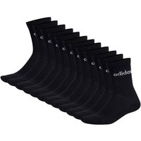 ADIDAS adidas Unisex Socken, 12er Pack - Linear Crew Cushioned, Logo, gepolstert, einfarbig, Größe 46-48 in Schwarz