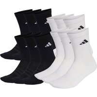 ADIDAS adidas Unisex Socken, 12er Pack - Cushioned Crew Socks, Logo, gepolstert, einfarbig, Größe 37-39 in Weiß
