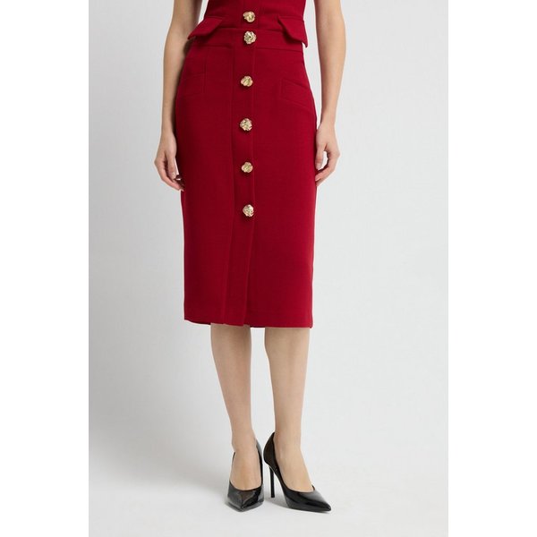 adL Bleistiftrock Bleistiftrock mit Knopfdetails