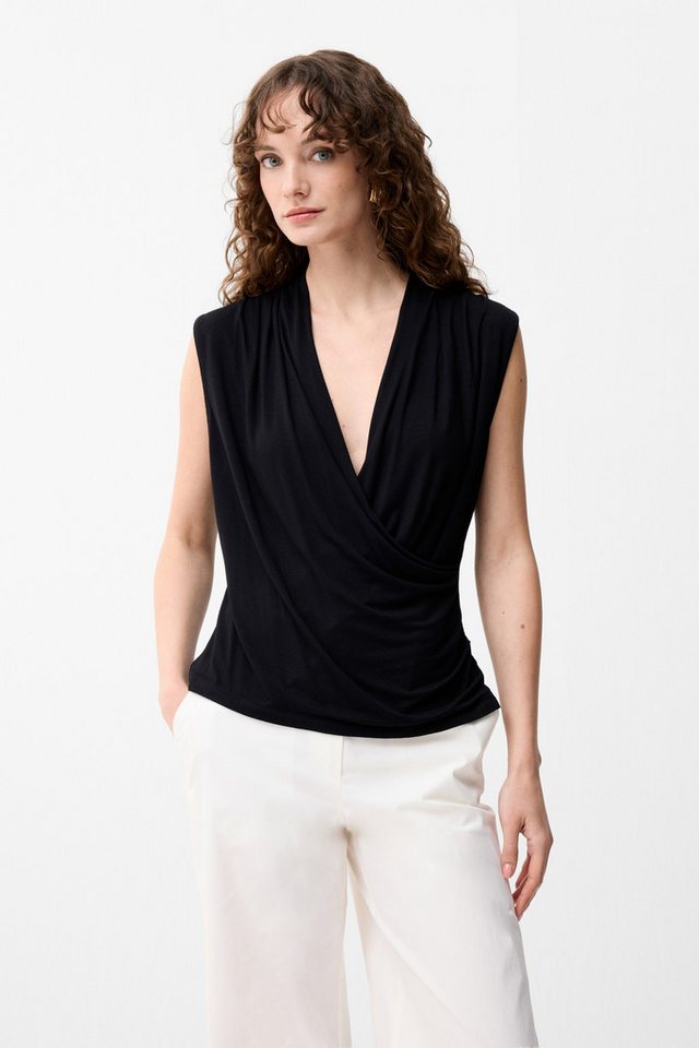 adL Blusentop Ärmellose Wickelbluse – Bild 5 von 5