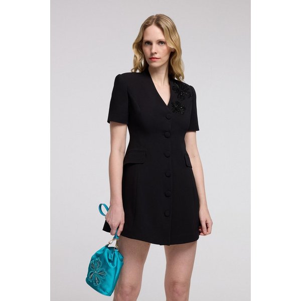 adL Hemdblusenkleid Kurzarm-Jackenkleid