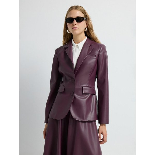 adL Lederimitat-Blazer Kunstlederjacke