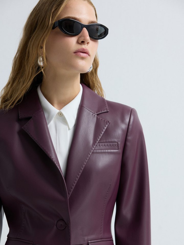 adL Lederimitat-Blazer Kunstlederjacke – Bild 4 von 5