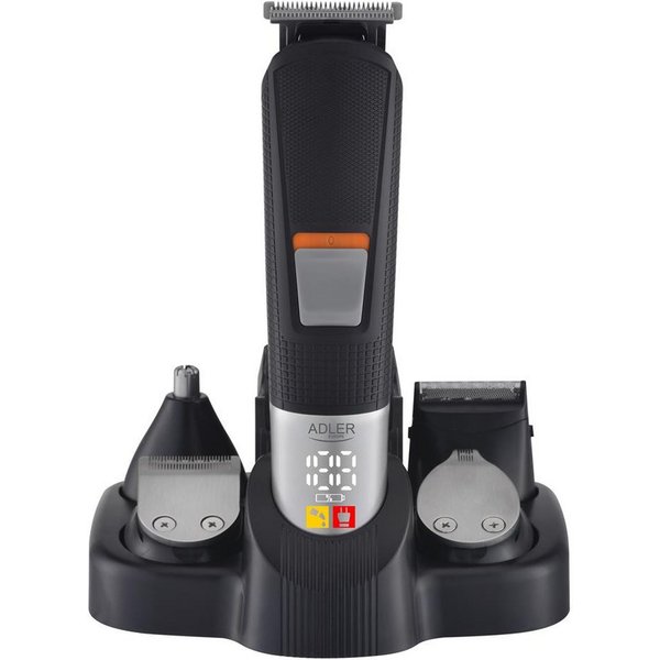 Adler Elektrorasierer AD 2943, 5-in-1 Pflegeset mit Ladestation, Rasierer, Trimmer, schwarz